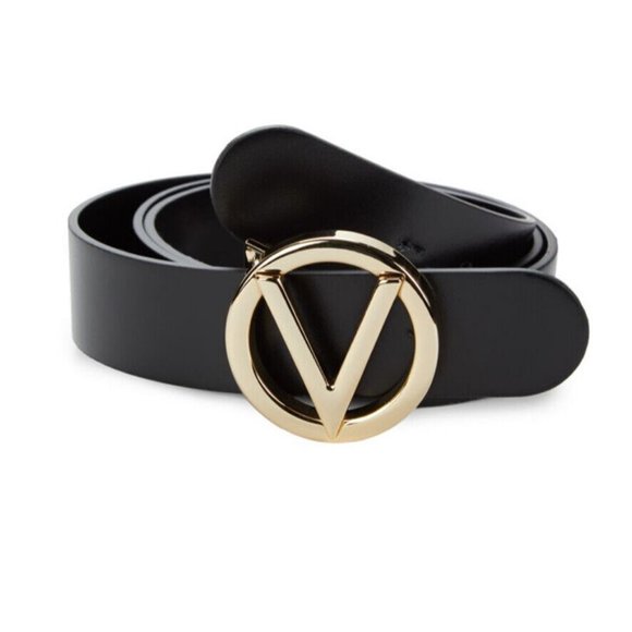 New with tag Authentic Vanentino Leather Giusy Black Leather Belt Size XS - Picture 1 of 7